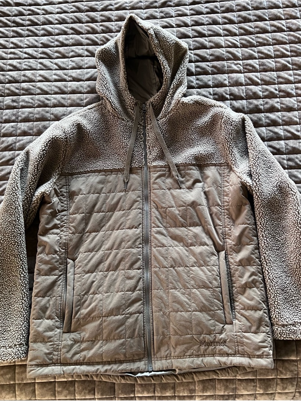 Marmot Men's XL Tan Sherpa Hooded Jacket